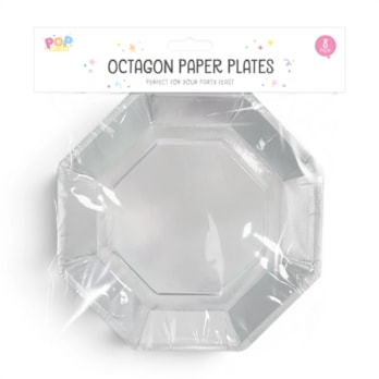 Wholesale Metallic Octagon Paper Plates 8pk | Wholesale Direct