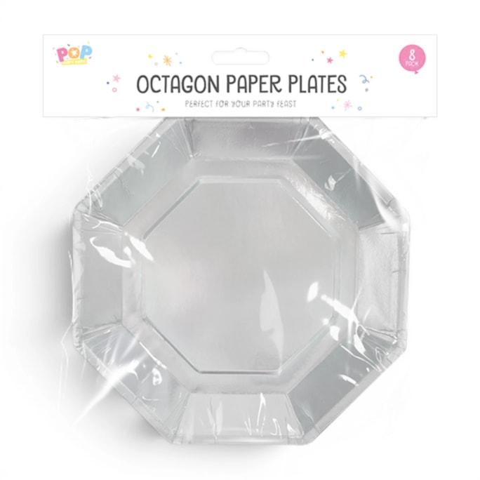 Wholesale Metallic Octagon Paper Plates 8pk | Wholesale Direct