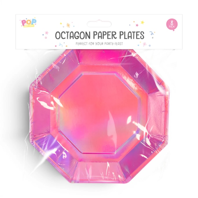 Wholesale Metallic Octagon Paper Plates 8pk | Wholesale Direct