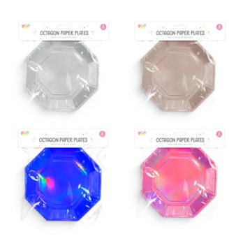 Wholesale Metallic Octagon Paper Plates 8pk | Wholesale Direct Wholesale Metallic Octagon Paper Plates 8pk | Wholesale Direct