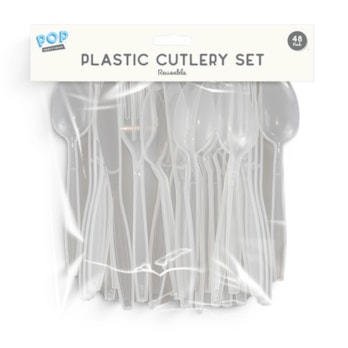 Wholesale Reusable Plastic Cutlery Set 48pk | Wholesale Direct