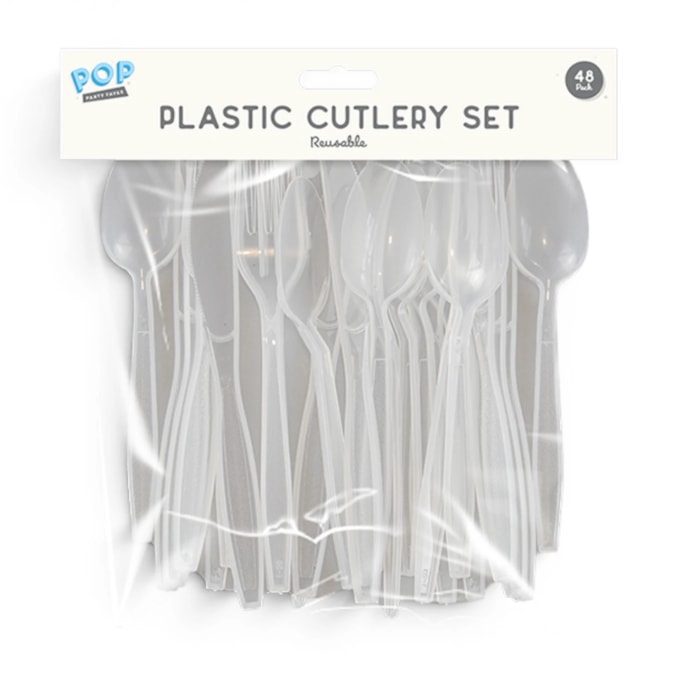 Wholesale Reusable Plastic Cutlery Set 48pk | Wholesale Direct