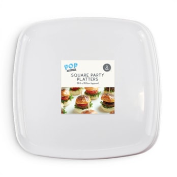 Wholesale Square Party Platters 3pk | Wholesale Direct Wholesale Square Party Platters 3pk | Wholesale Direct