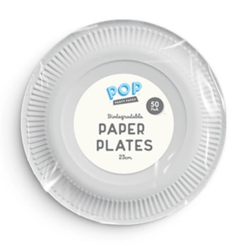 Wholesale Plastic Free White Paper Plates 23cm 50pk | Wholesale Direct
