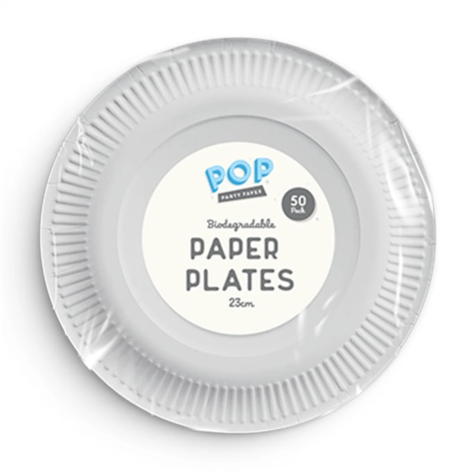 Wholesale Plastic Free White Paper Plates 23cm 50pk | Wholesale Direct