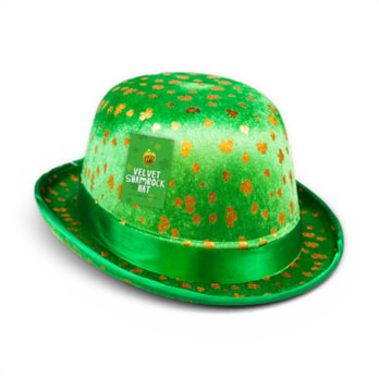 Wholesale St. Patrick's Velvet Gold Foiled Shamrock Hat | Wholesale Direct Wholesale St. Patrick's Velvet Gold Foiled Shamrock Hat | Wholesale Direct