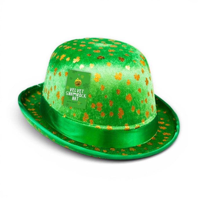 Wholesale St. Patrick's Velvet Gold Foiled Shamrock Hat | Wholesale Direct
