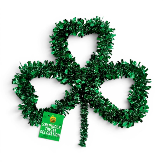 Wholesale St. Patrick's Day Shamrock Tinsel Decoration 34cm x 35cm | Wholesale Direct