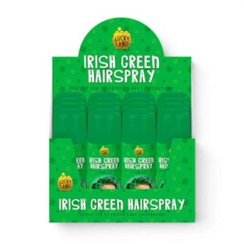 Wholesale St Patrick's Green Coloured Hairspray in CDU | Wholesale Direct