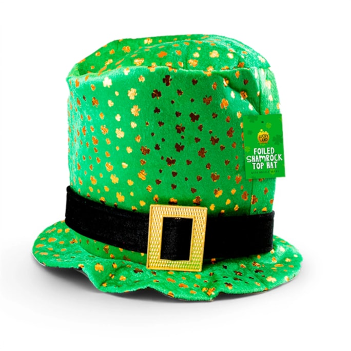 Wholesale St. Patrick's Foiled Shamrock Top Hat | Wholesale Direct