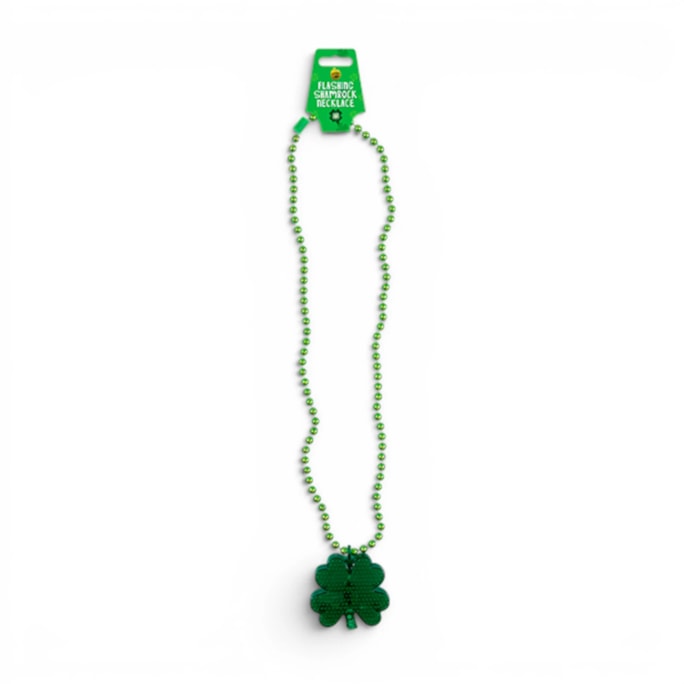 Wholesale St. Patrick's Day Flashing LED Shamrock Necklace | Wholesale Direct