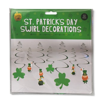 Wholesale St. Patrick's Day Card Swirl Decorations 12 Pack | Wholesale Direct Wholesale St. Patrick's Day Card Swirl Decorations 12 Pack | Wholesale Direct