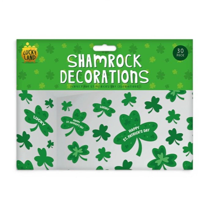 Wholesale St. Patrick's Day Shamrock Decorations 30 Pack | Wholesale Direct