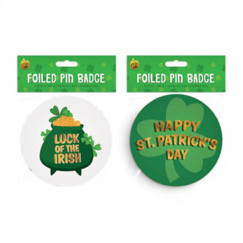 Wholesale St. Patrick's Day Foiled Pin Badge | Wholesale Direct