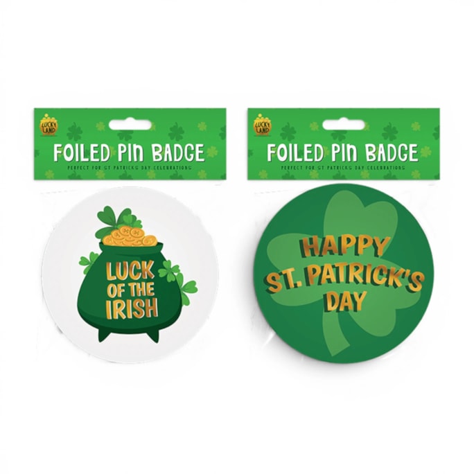 Wholesale St. Patrick's Day Foiled Pin Badge | Wholesale Direct