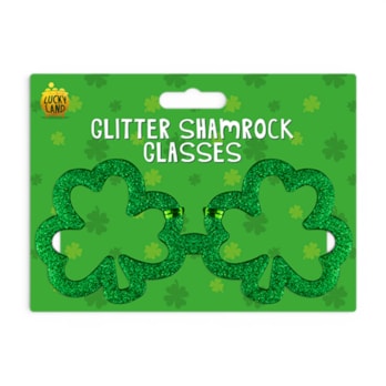 Wholesale St. Patrick's Day Glitter Shamrock Glasses | Wholesale Direct Wholesale St. Patrick's Day Glitter Shamrock Glasses | Wholesale Direct