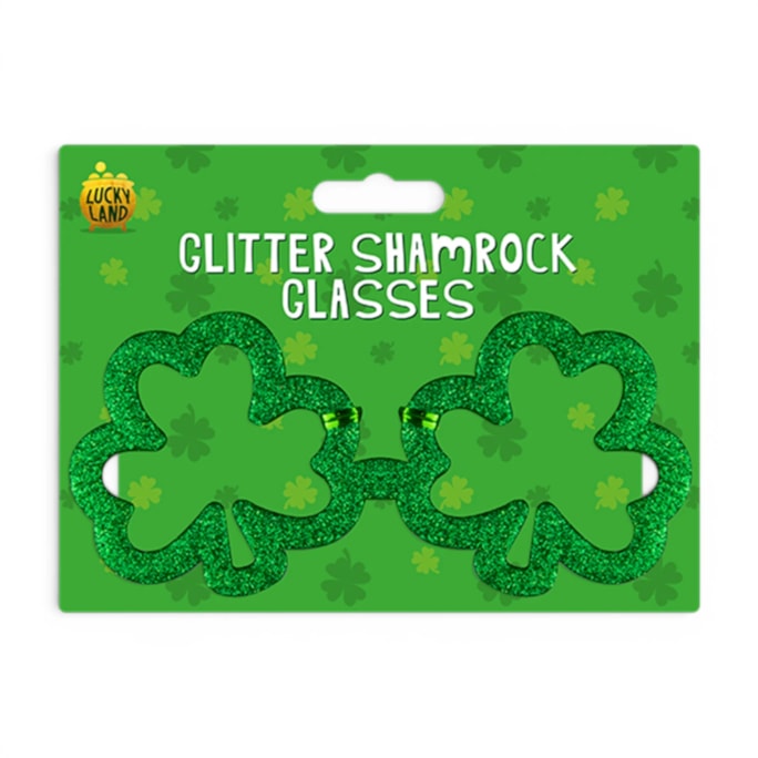 Wholesale St. Patrick's Day Glitter Shamrock Glasses | Wholesale Direct Wholesale St. Patrick's Day Glitter Shamrock Glasses | Wholesale Direct