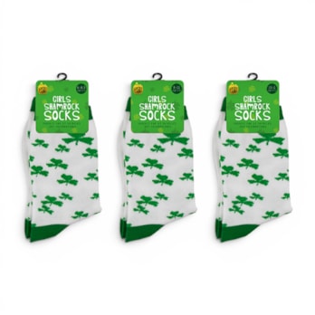 Wholesale St. Patrick's Day Girls Shamrock Socks | Wholesale Direct