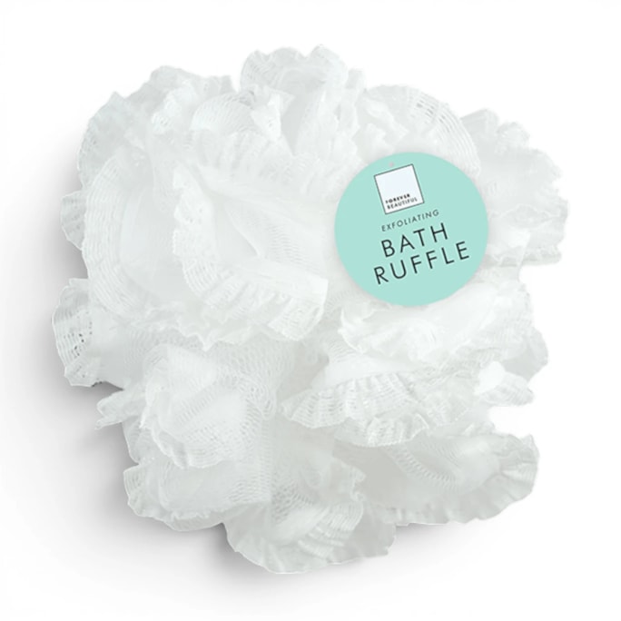 Wholesale Exfoliating White Bath Ruffle | Wholesale Direct
