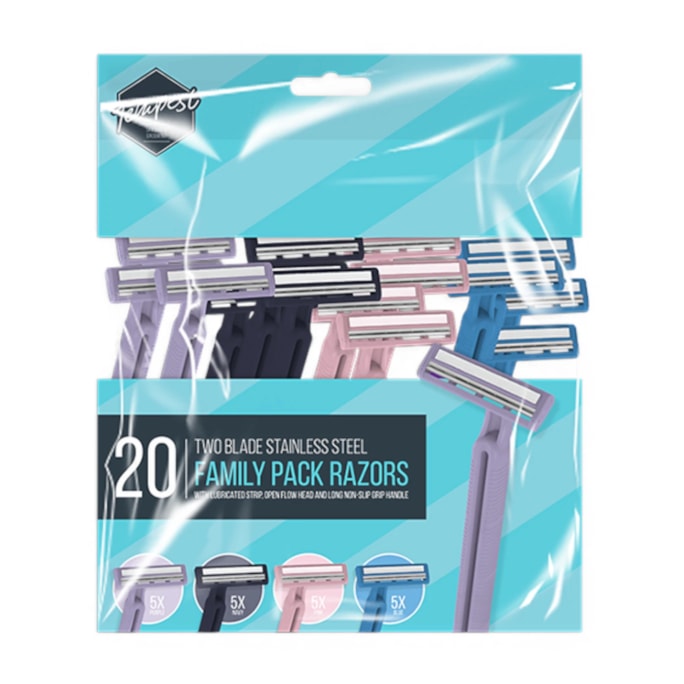 Wholesale Family Pack Two Blade Razors 20pk | Wholesale Direct