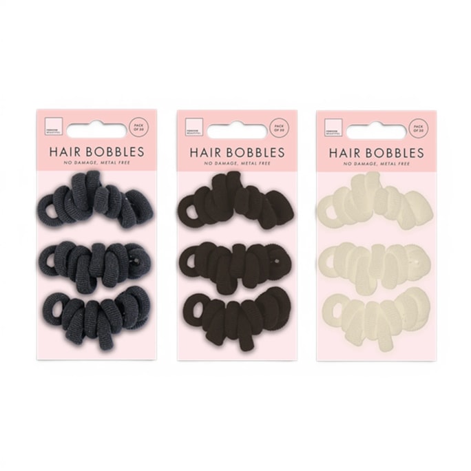Wholesale Mini Rolled Hair Bobbles 30pk | Wholesale Direct