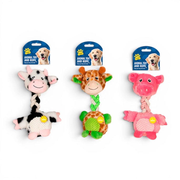 Wholesale Plush Animal Dog Toy With Rope | Wholesale Direct