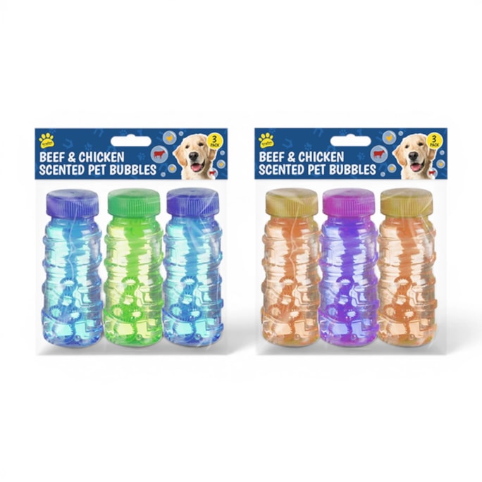 Wholesale Beef & Chicken Scented Pet Bubbles 3pk | Wholesale Direct