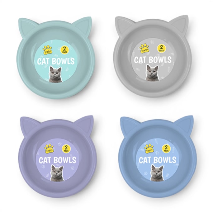 Wholesale Cat Bowls 2pk 17cm | Wholesale Direct