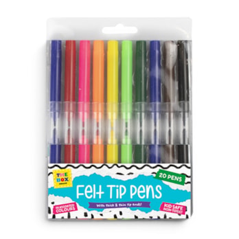 Wholesale Thick & Thin Felt Tip Pens - 20 Pack | Wholesale Direct
