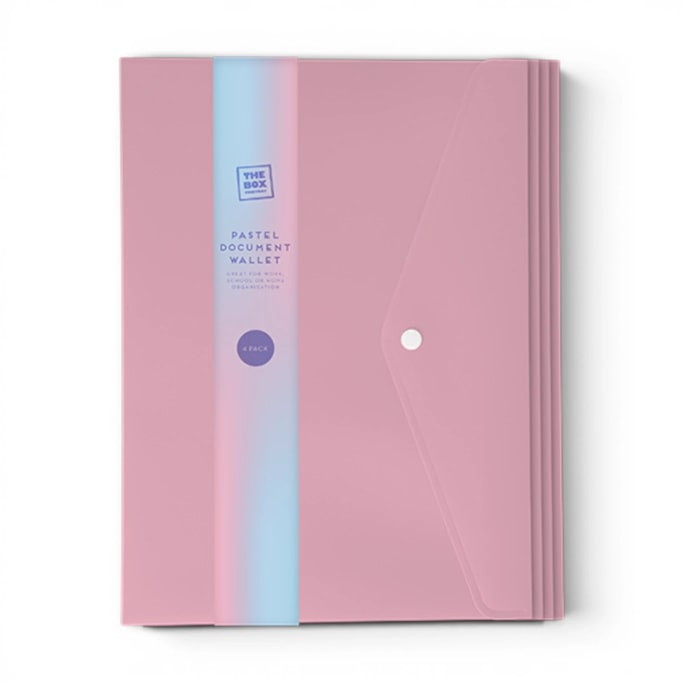 Wholesale Pastel Document Wallets 4pk | Wholesale Direct