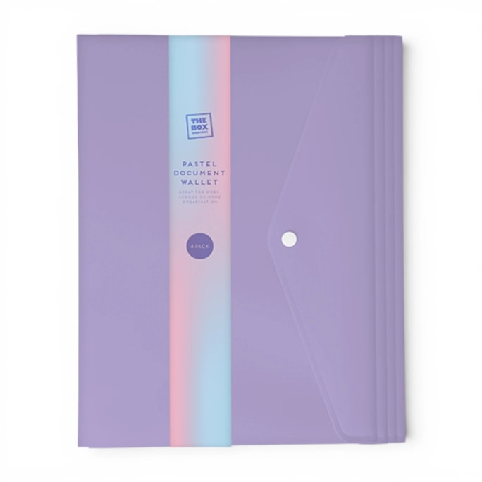 Wholesale Pastel Document Wallets 4pk | Wholesale Direct