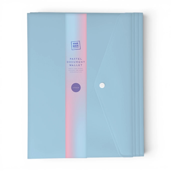 Wholesale Pastel Document Wallets 4pk | Wholesale Direct