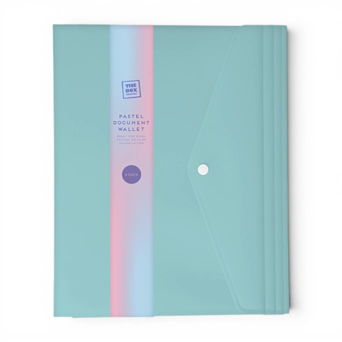 Wholesale Pastel Document Wallets 4pk | Wholesale Direct