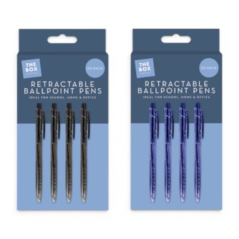 Wholesale Retractable Ballpoint Pens 20pk | Wholesale Direct