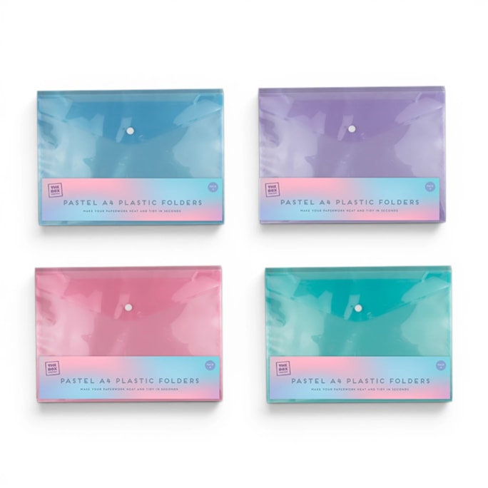 Wholesale Pastel A4 Plastic Folders 4pk | Wholesale Direct