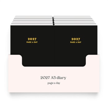Wholesale 2027 Black A5 Page A Day Diary CDU | Wholesale Direct