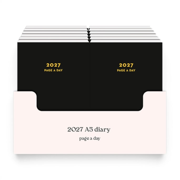 Wholesale 2027 Black A5 Page A Day Diary CDU | Wholesale Direct