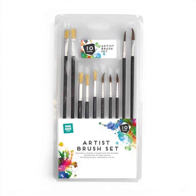 Wholesale Artist Paint Brush Set 10pk | Wholesale Direct