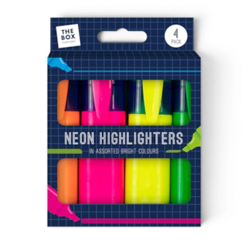 Wholesale Neon Highlighter Pens - 4pk Boxed | Wholesale Direct
