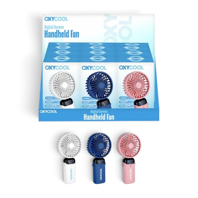 Wholesale Digital Screen Handheld Fan with Phone Stand 24cm CDU | Wholesale Direct Wholesale Digital Screen Handheld Fan with Phone Stand 24cm CDU | Wholesale Direct