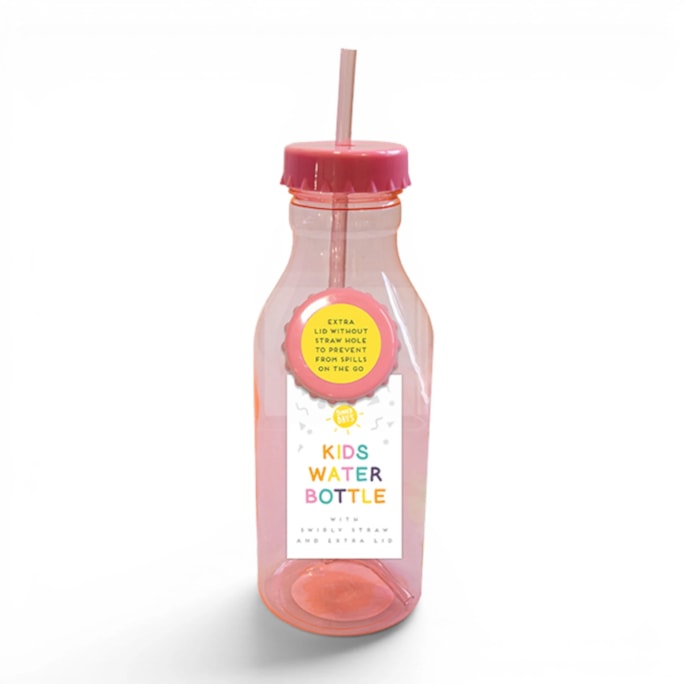 Wholesale Kid's Water Bottle With Swirly Straw 550ml | Wholesale Direct