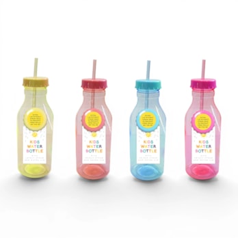 Wholesale Kid's Water Bottle With Swirly Straw 550ml | Wholesale Direct