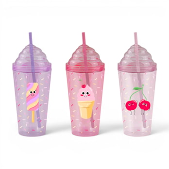 Wholesale Ice Cream Double Wall Tumbler With Straw | Wholesale Direct Wholesale Ice Cream Double Wall Tumbler With Straw | Wholesale Direct
