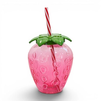 Wholesale Strawberry Cup with Straw 500ml | Wholesale Direct