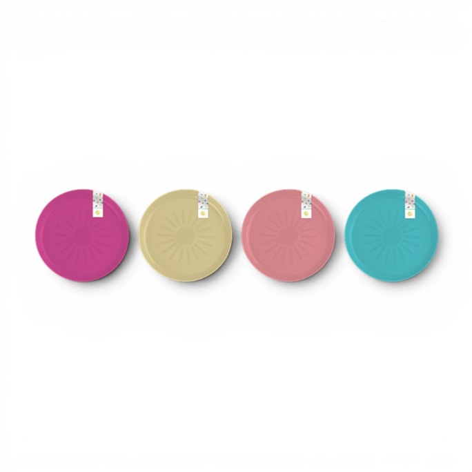 Wholesale Summer Plastic Plates 4pk 18cm | Wholesale Direct