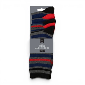 Wholesale Mens Stripe Ankle Socks 5 Pairs | Wholesale Direct