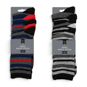 Wholesale Mens Stripe Ankle Socks 5 Pairs | Wholesale Direct