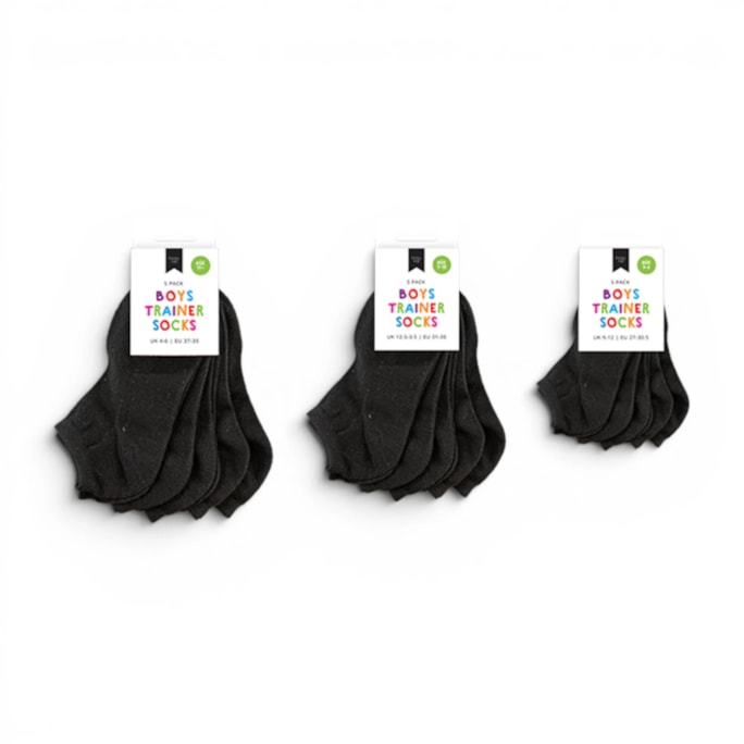 Wholesale Boys Plain Trainer Socks 5pk | Wholesale Direct