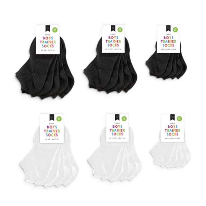 Wholesale Boys Plain Trainer Socks 5pk | Wholesale Direct