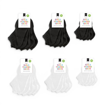 Wholesale Girls Plain Trainer Socks 5pk | Wholesale Direct